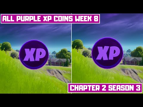 All 2 Purple XP Coins Locations Week 8! - Secret XP Coins Fortnite Chapter 2 Season 3
