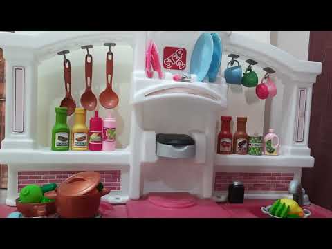 organizing toy kitchen..vegetables fruits cooking 🍳 😋 😍