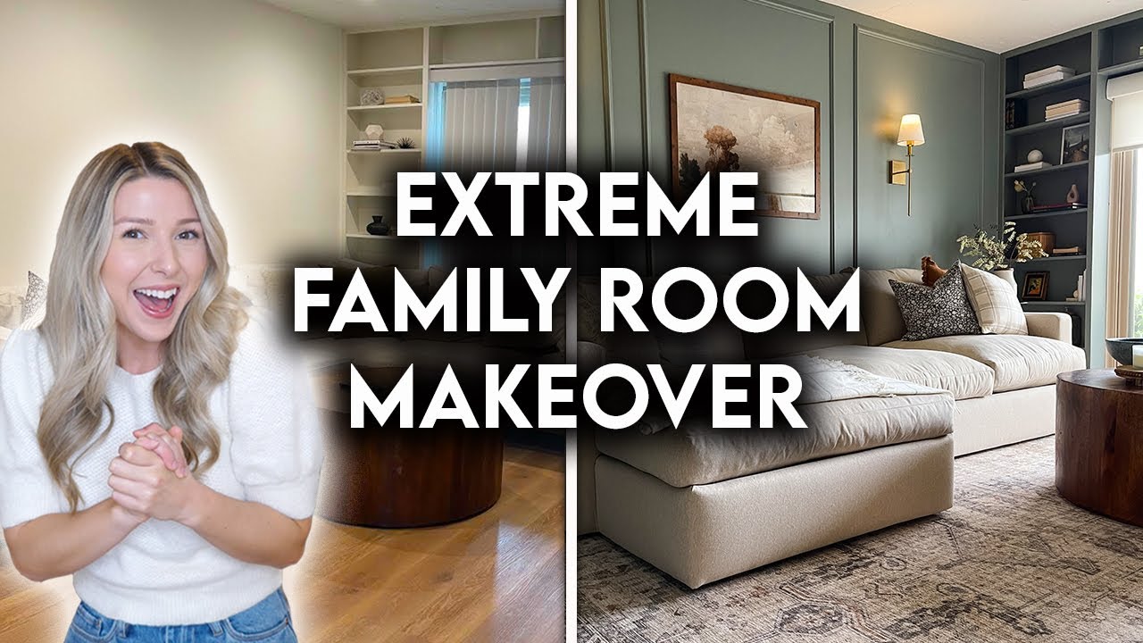 DIY EXTREME FAMILY ROOM MAKEOVER | MOODY ACADEMIA DESIGN