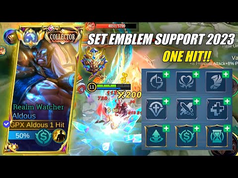 ONE HIT!! SET EMBLEM SUPPORT 2023 BY ALDOUS 1 HIT - MOBILE LEGENDS