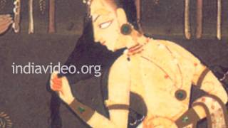 Rambha and the Swan- Pahari painting in Basohli Kalam 