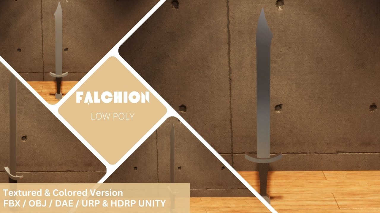 Falchion - Lowpoly Textured and Colorbased 3D Model