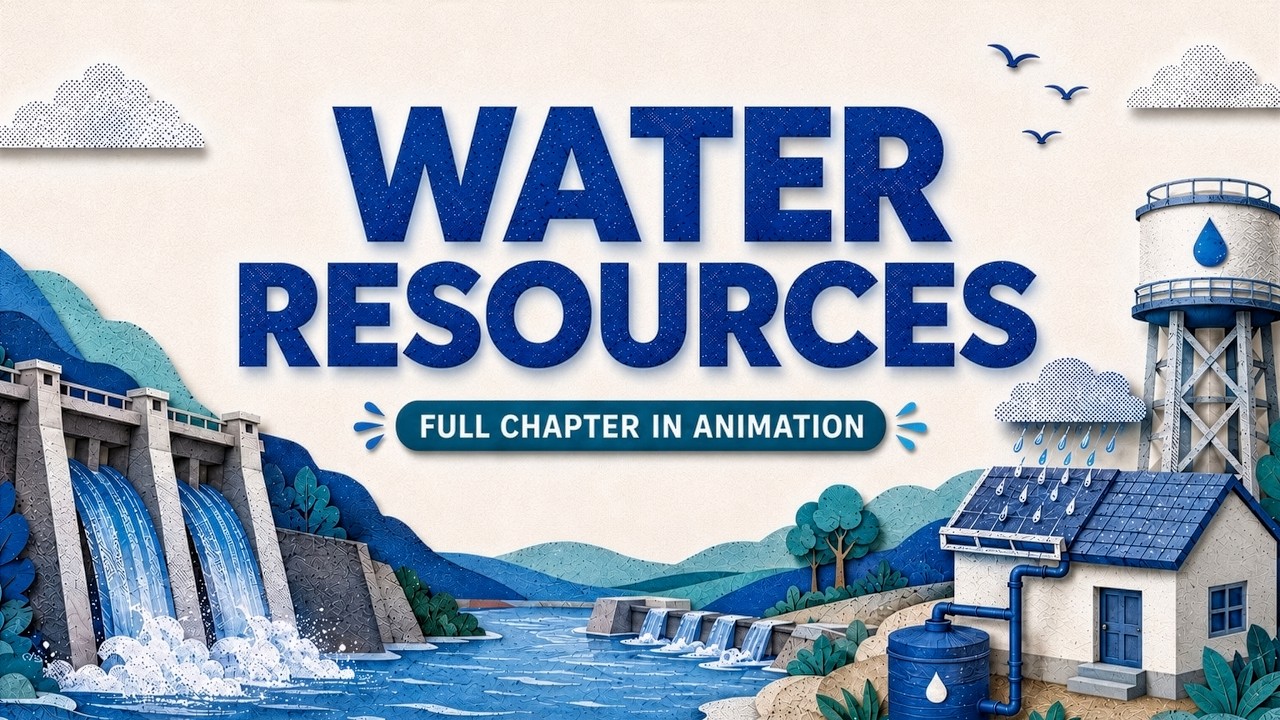 Thumbnail for Water Resources class 10 geography chapter 3 | Full Chapter in Animation | CBSE 2026-27