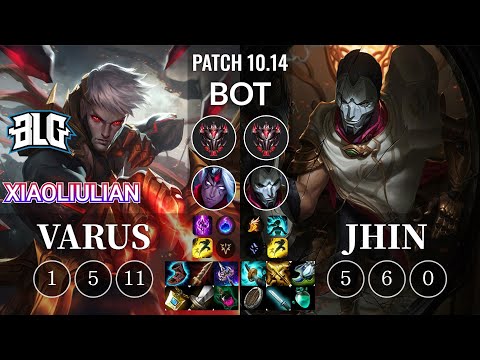 BLG xiaoliulian Varus vs Jhin Bot - KR Patch 10.14