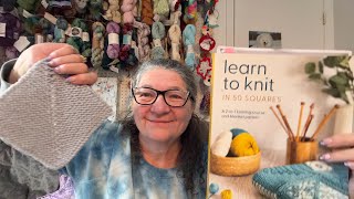 06: The Mitered One  #Knit50Squares 2026-Learn to knit in 50 squares by Anna Pantelous #learntoknit 