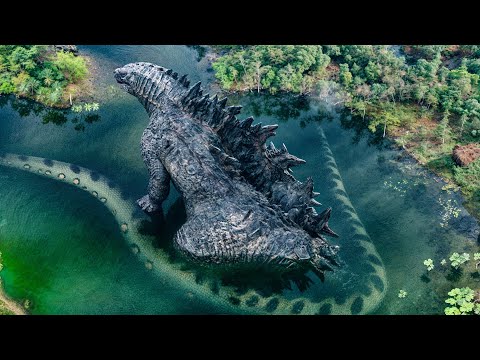 Titanoboa Eats T-Rex Godzilla Enters Scene Remastered