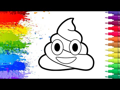 Pile of Poo Emoji Drawing, Painting and Coloring for Kids & Toddlers | Simple Pile of Poo Emoji Art