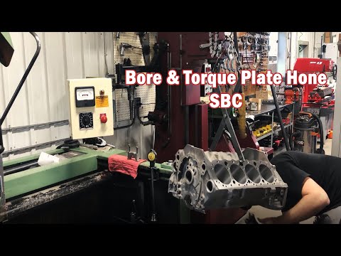 Boring a SBC for a 383 Stroker Build & Installing Press Fit Piston Pins on 402 BBC Connecting Rods