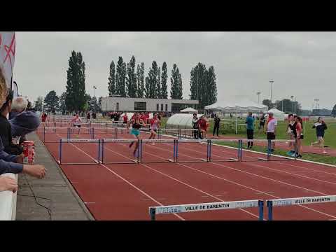 Interclubs athlétisme 2025 1er tour à Barentin : 2éme série 100m haies F.