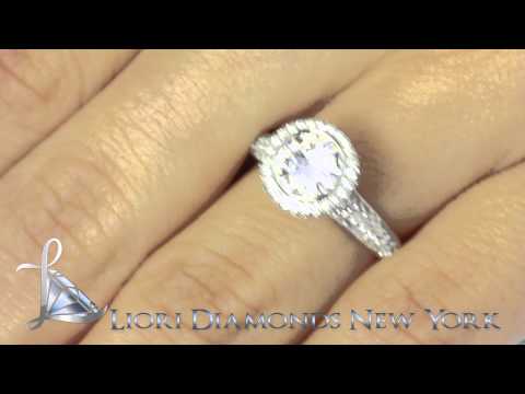 ER-1003 - 2.06 Carat G-SI1 Round Diamond Engagement Ring 18k White Gold Vintage Style