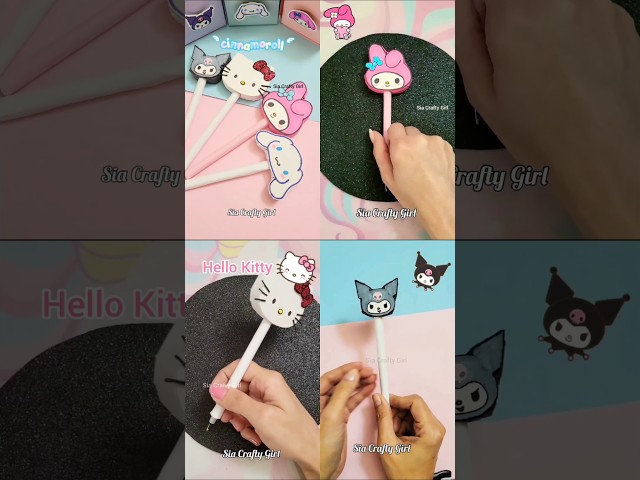 Vídeo relacionado con Hello Kitty Boligrafos Bonitos Gel Pens Set 3-Pack Bolígrafos Originales con Adornos de Personajes Cinnamoroll Kuromi Regalo Niñas