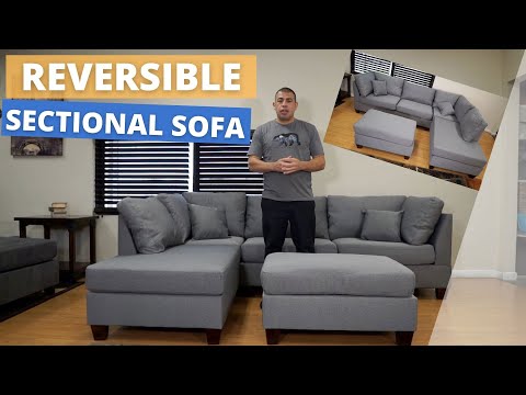 Part of a video titled How To Reverse a Sectional Sofa: 10 Steps - YouTube