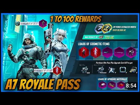 A7 ROYAL PASS IS HERE -1 TO 100REWARDS FIRST LOOK / LEVEL50 UPGRADE WEAPON AND FREEREWARDS 