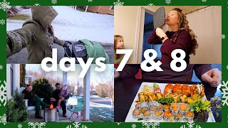 🎄 VLOGMAS DAY 7 & 8 | my camera broke, date night, more snow, pizza, chicken soup + more