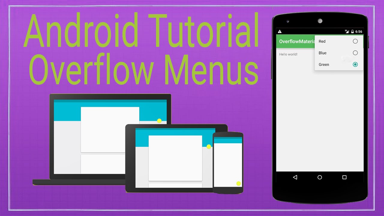 Android Tutorial 6 - Overflow Menu in Material Design