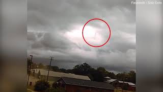 &#39;God&#39; appears to walk across sky between clouds in Alabama