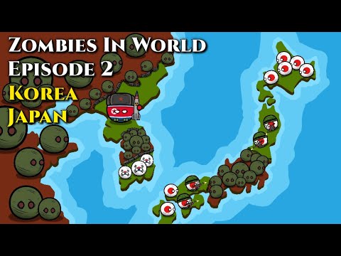 Zombies In Asia / Episode 2 / Korea & Japan ( Countryballs )
