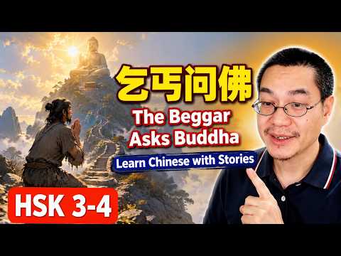 Chinese short story 98 |乞丐问佛 The Beggar Asks Buddha| HSK 3-4 | 听故事学中文 | 中文短篇故事