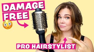 HOW TO Use a Blow Dryer Brush WITHOUT HEAT DAMAGE 😳 Pro Hairstylist Tips