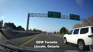 Drive from Queenston-Lewiston Bridge to Highway 6 North via QEW (Oct. 27/23)