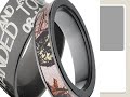 Meteorite Ring Set with Gibeon Meteorite and Cobalt Aerospace Grade USA Made