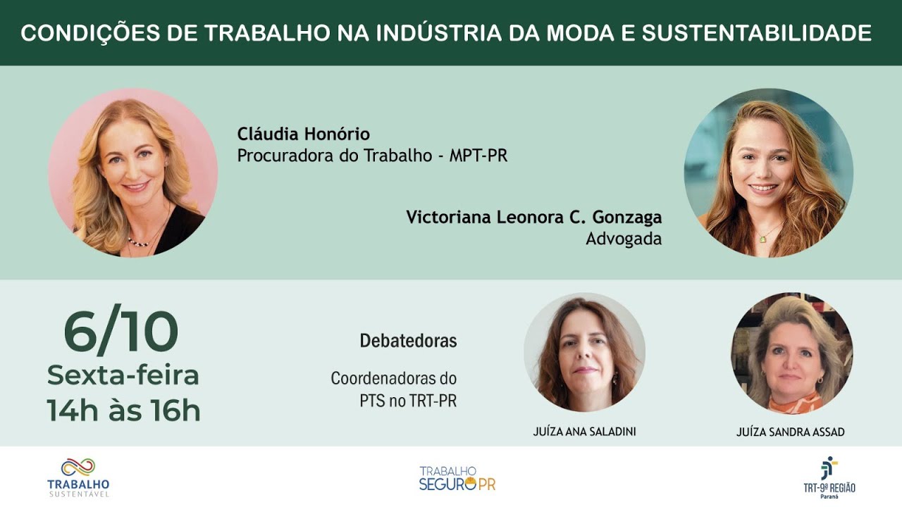 Condições de trabalho na indústria da moda e Sustentabilidade (06/10/2023 14h)