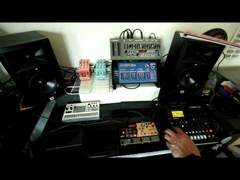 Simple synthsizer jam with Elektron Digitone, Roland SH-01A, Dreadbox Nymphes, and Volca Drum