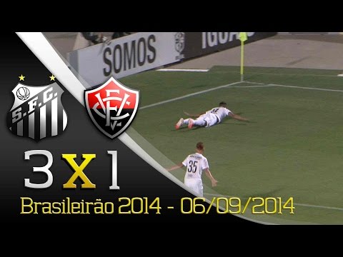 Santos 3 x 1 Vitória  - Gols - Brasileirão 2014 (06/09/14)