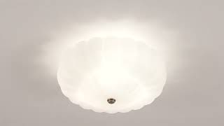 1_Watch A Video About the Possini Euro Ayrah Aged Brass Cloud Glass Ceiling Light