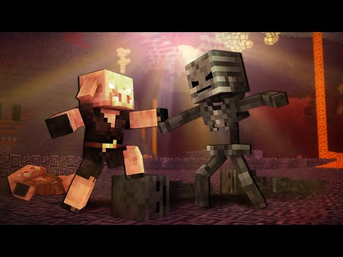 Piglin Life 04 - Piglin VS Wither Skeleton | Minecraft Animation