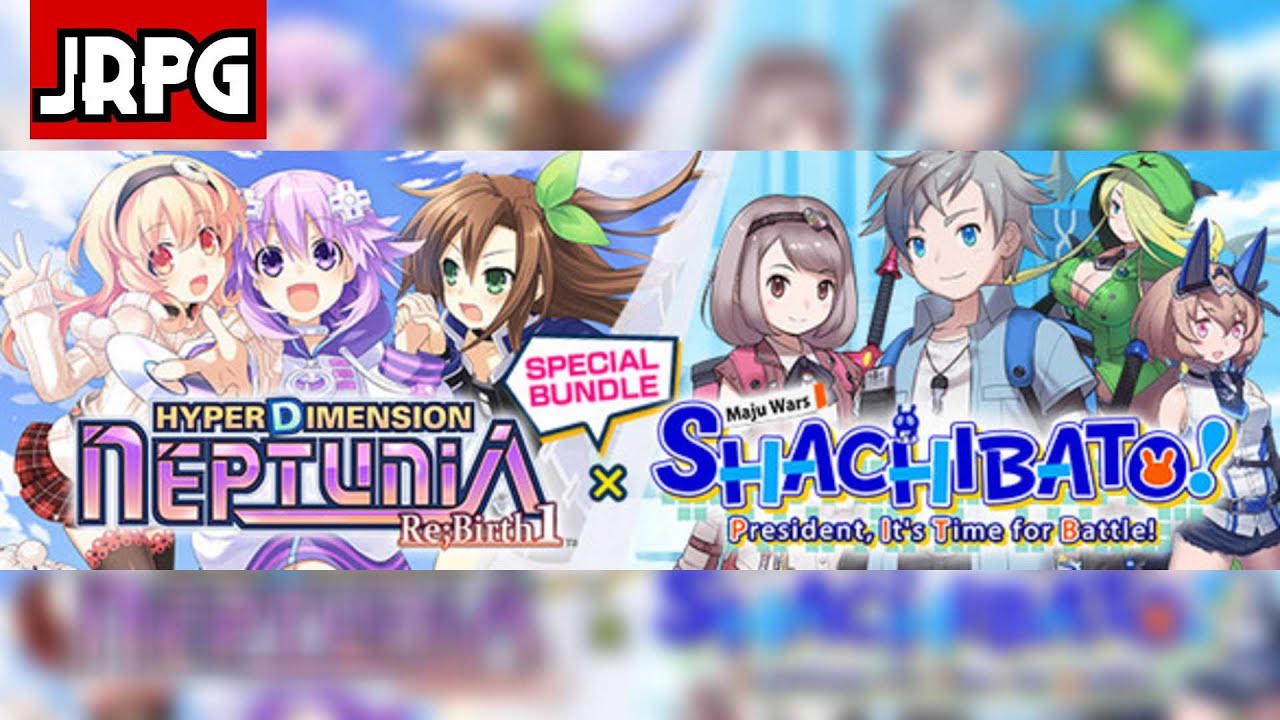 Shachibato! × Hyperdimension Neptunia trailer cover