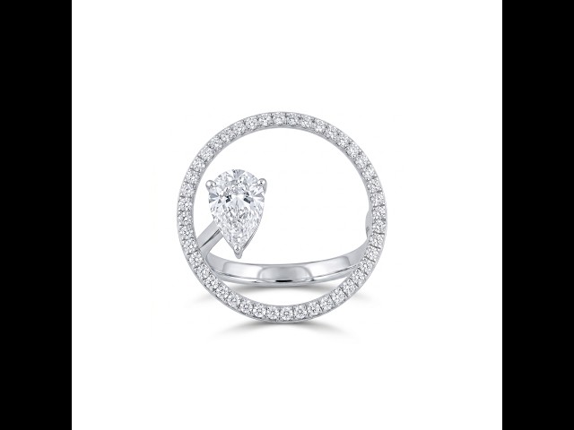 خاتم الماس ذهب ابيض عيار18