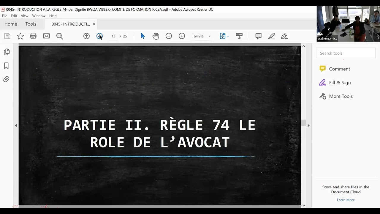 Rule 74 Counsel Training - Avril 2025 - Francais