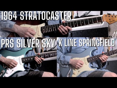 REAL 1964 Fender Strat vs PRS Silver Sky vs K Line Springfield