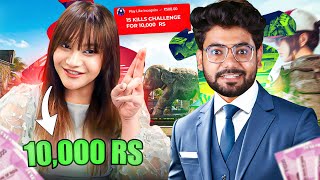 SHE CHALLENGED ME FOR 10,000rs! - BGMI