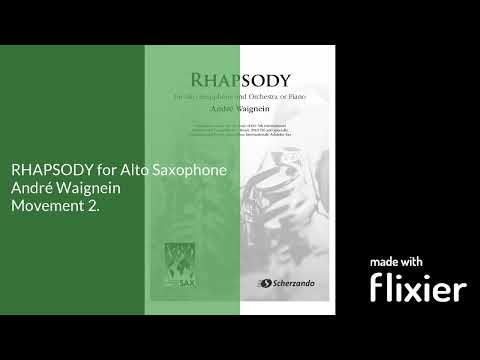 André Waignein - RHAPSODY for Alto Saxophone mov.2 | Piano accompaniment