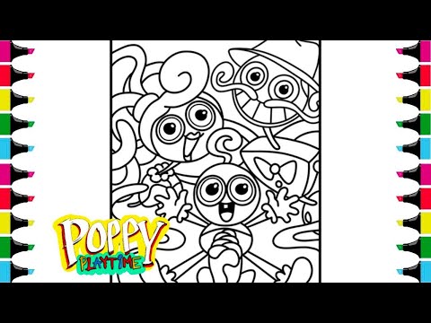 Coloring Long Legs Familly - Mommy Daddy Baby - Poppy Playtime Coloring Pages | Cartoon - On & On