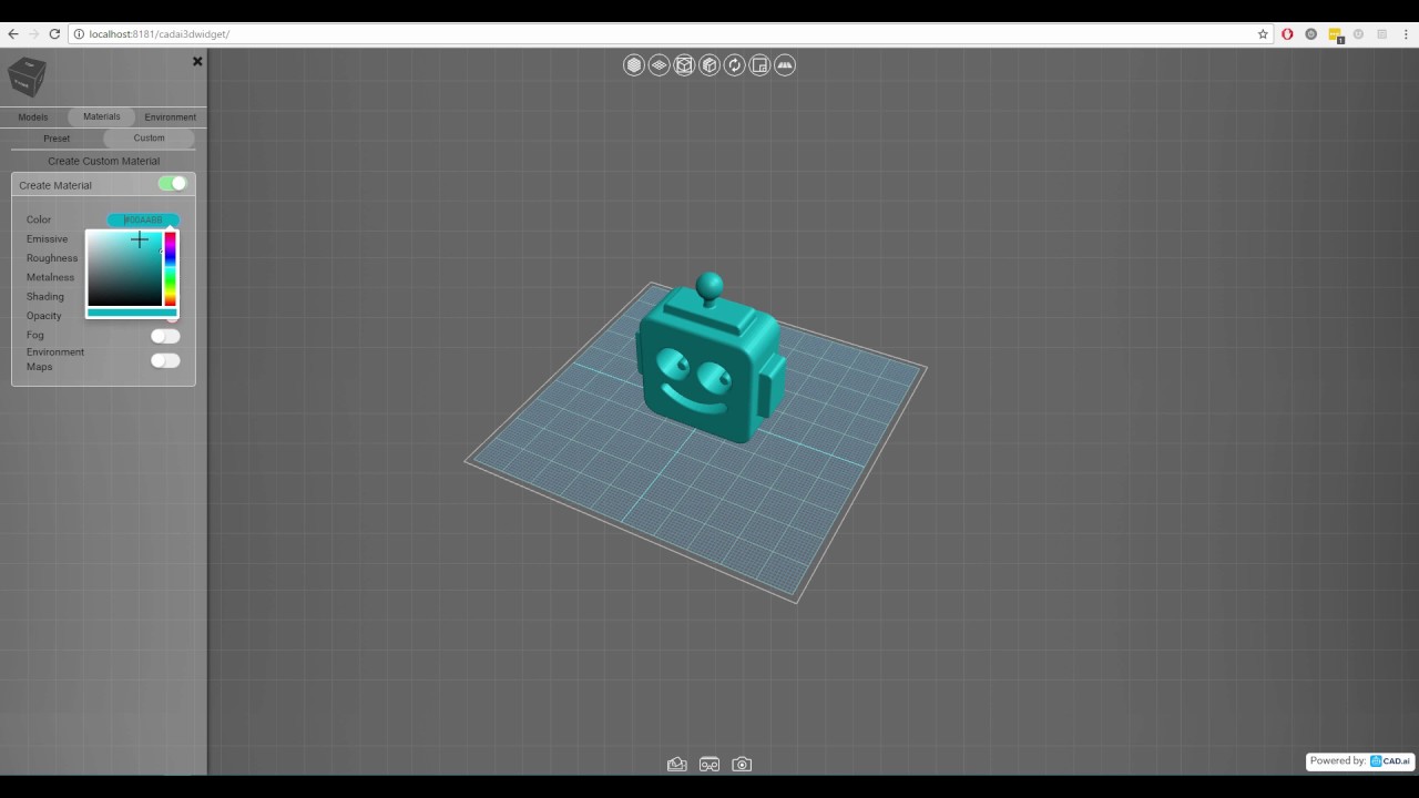 Custom Materials - CAD Model 3D Viewer API Demo by CAD.ai