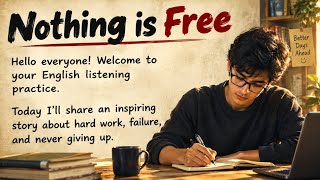 Nothing Is Free || Real Life Motivational Story 🔥 || English Listening Practice Level 1 ✅