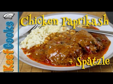 Chicken Paprikash - Paprikás Csirke and Spätzle @Chicken Recipes Video