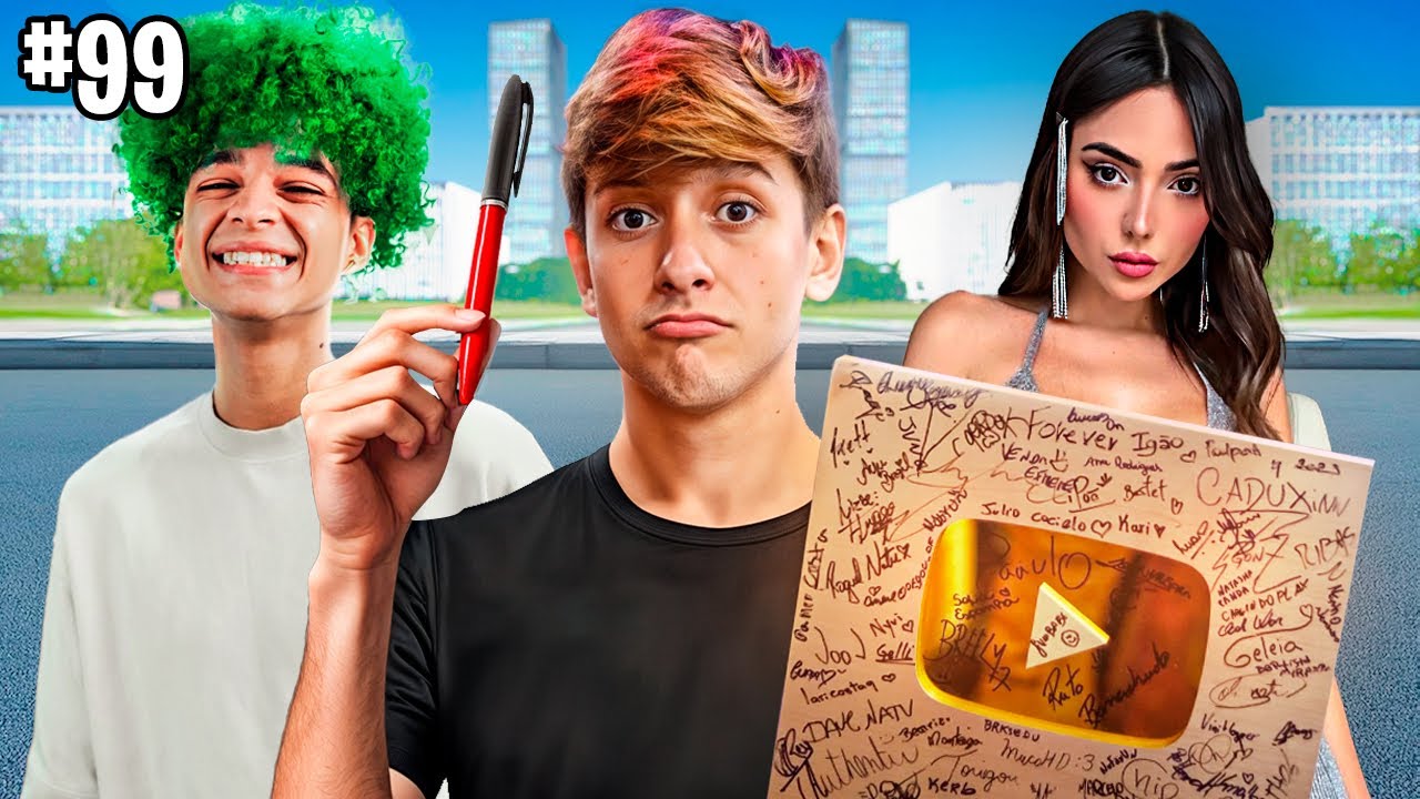 100 Celebridades Assinam a Minha Placa de 1 Milhão de Inscritos