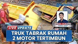Download lagu Truk Pengangkut Genteng Tabrak Rumah Warga di Jampangkulon Jawa Barat, 2 Motor Tertindih mp3