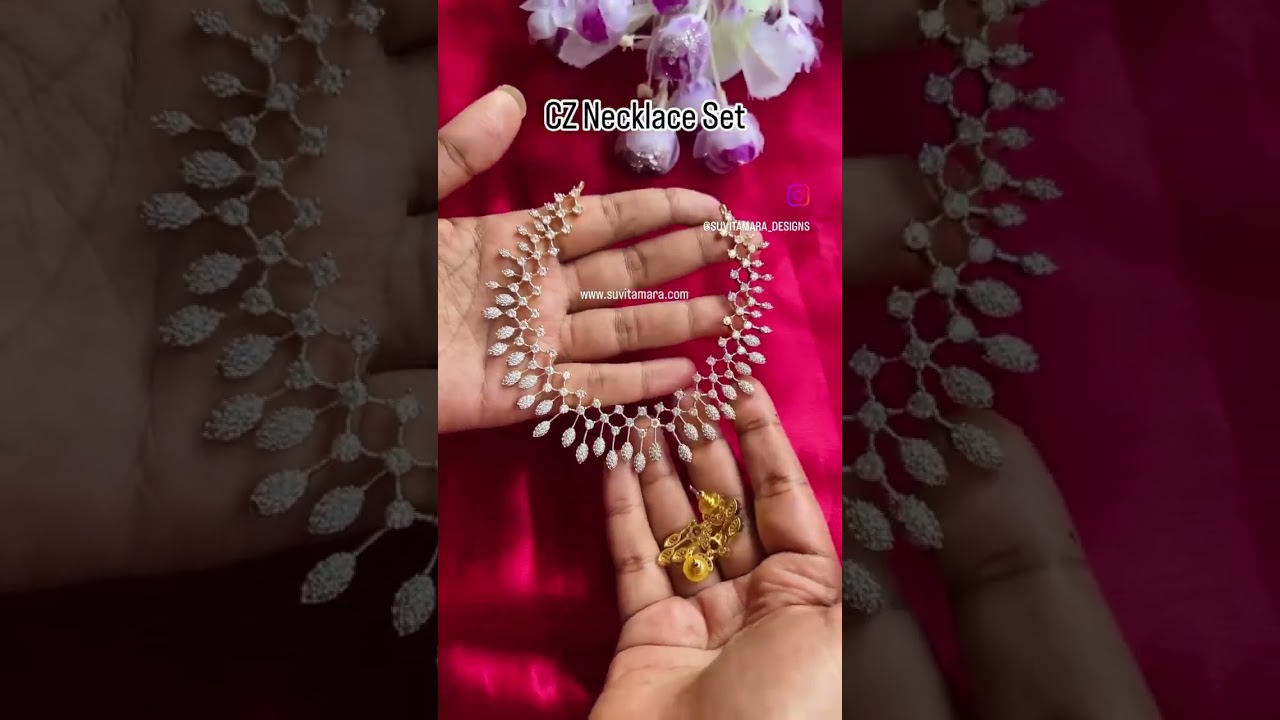 Beautiful cz stone necklace set! Shop from our website www.suvitamara.com