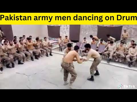Pakistan army men dancing on Gilgiti Drum