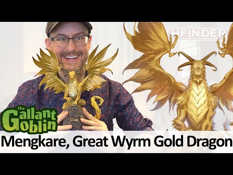 Mengkare, Great Wyrm Gold Dragon Premium Figure - Pathfinder Battles Prepainted Mini WizKids/Paizo