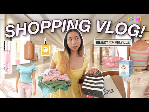  SHOP WITH ME ✨(summer try on + haul) brandy melville, rhode, sephora, hollister, colorful inspo!