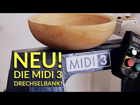 The new wood lathe MIDI 3 - compact machine, large bowls, powerful performance.