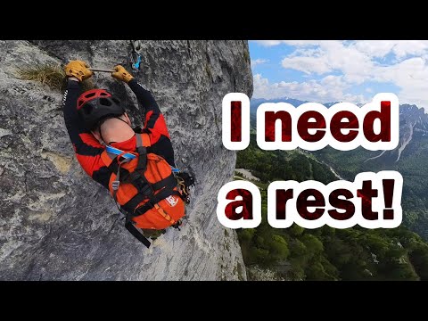 Use your arm not wrist to rest and conserve energy on Via Ferrata