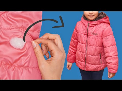 Ein toller Tipp, um das Loch in der Daunenjacke einfach und unsichtbar zu nähen!