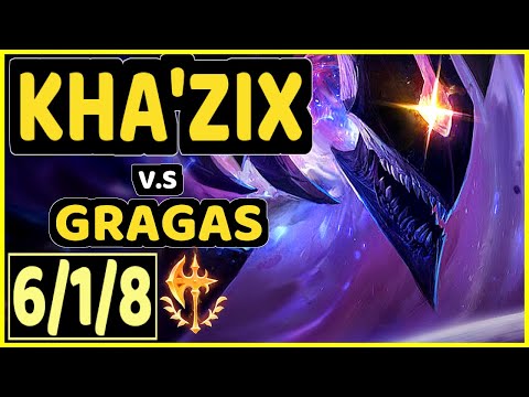 AGURIN (KHA'ZIX) vs GRAGAS - 6/1/8 KDA JUNGLE CHALLENGER GAMEPLAY - EUW